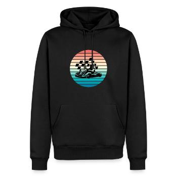 Kart Kartfahren Kartsport Retro - Männer Premium Bio Hoodie - Schwarz - Vorne - Nico (187cm)