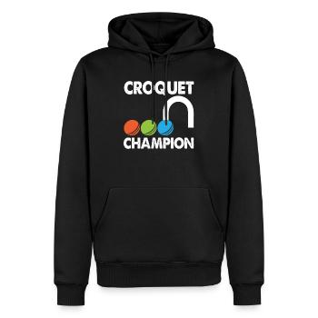 Croquet Champion - Men’s Premium Organic Hoodie - black - Front - Nico (187cm)