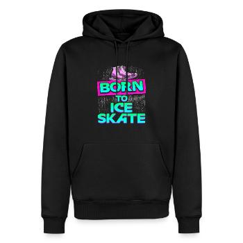 Born To Ice Skate Retro Vintage Skating Designs - Männer Premium Bio Hoodie - Schwarz - Vorne - Nico (187cm)