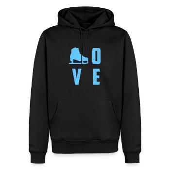 LOVE Ice Skating Retro Awesome T-Shirt Present - Männer Premium Bio Hoodie - Schwarz - Vorne - Nico (187cm)