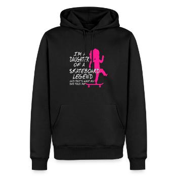 Je suis une fille d’une légende du skateboard drôle - Sweat à capuche Premium bio Homme - noir - Devant - Nico (187cm)