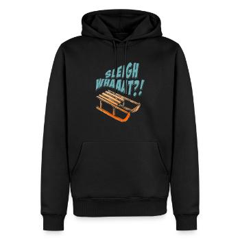 Sleigh Whaaat?! Funny Sledding Designs T-Shirt - Männer Premium Bio Hoodie - Schwarz - Vorne - Nico (187cm)