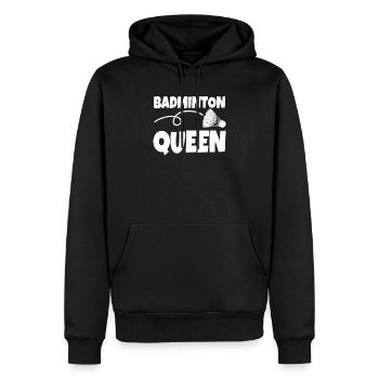 Badminton Queen Funny Badminton - Men’s Premium Organic Hoodie - black - Front - Nico (187cm)