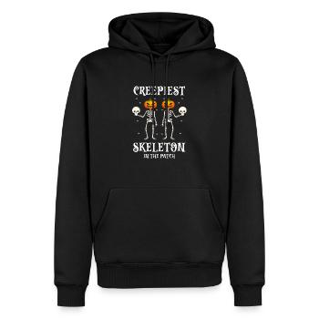 Squelette le plus effrayant dans le patch Drôle d’Halloween - Sweat à capuche Premium bio Homme - noir - Devant - Nico (187cm)