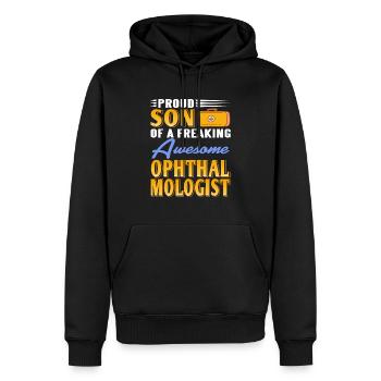 Proud Son Of A Freaking Awesome Ophthalmologist - Men’s Premium Organic Hoodie - black - Front - Nico (187cm)