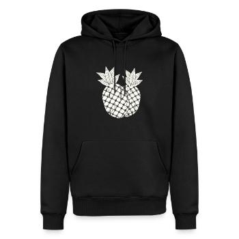 Pineapple, fruit illustration - Men’s Premium Organic Hoodie - black - Front - Nico (187cm)