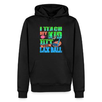 J’apprends à mon enfant à frapper la balle laxiste Vintage Cool - Sweat à capuche Premium bio Homme - noir - Devant - Nico (187cm)