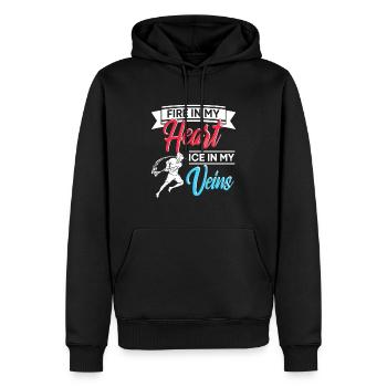 Feu dans mon cœur Glace dans mes veines Cool Crosse - Sweat à capuche Premium bio Homme - noir - Devant - Nico (187cm)