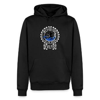 Devilfish Perche du diable - Sweat à capuche Premium bio Homme - noir - Devant - Nico (187cm)