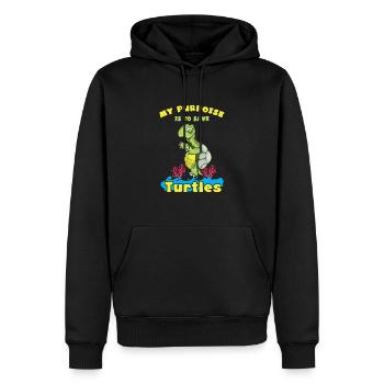 Tortues Tortues de mer Tortues terrestres - Sweat à capuche Premium bio Homme - noir - Devant - Nico (187cm)