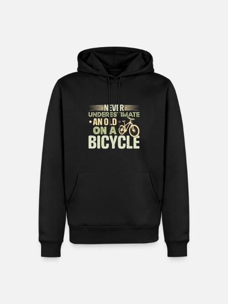 Mann Frau älter Fahrrad Radfahrer - Männer Premium Bio Hoodie - Schwarz