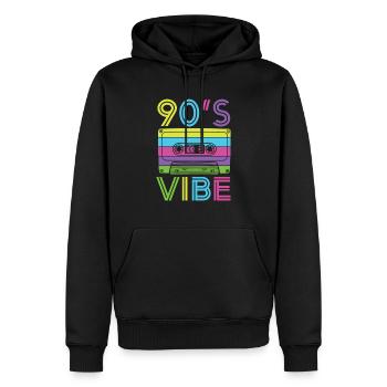 90s Vibe TShirt for 90s Music Lover - Männer Premium Bio Hoodie - Schwarz - Vorne - Nico (187cm)