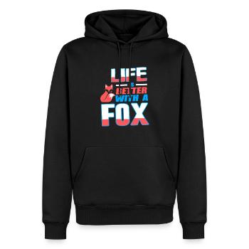 Life Is Better With A Fox Cute Retro Fox Lover - Männer Premium Bio Hoodie - Schwarz - Vorne - Nico (187cm)