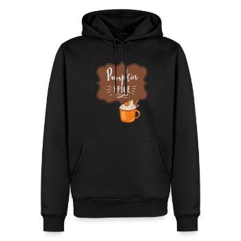 pumpkin spice , fall - Men’s Premium Organic Hoodie - black - Front - Nico (187cm)