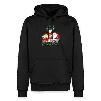 Frohe Weihnachten Weihnachtsmann Geschenk Design - Männer Premium Bio Hoodie - Schwarz - Vorne - Nico (187cm)