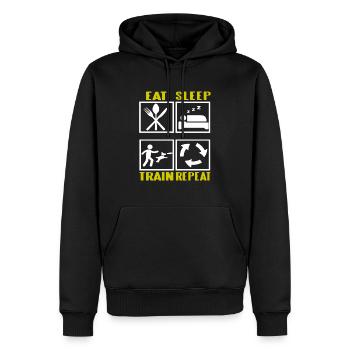 East Sleep Train Repeat Cool Dog Training Dog - Männer Premium Bio Hoodie - Schwarz - Vorne - Nico (187cm)
