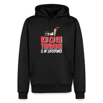 Dog Training Is My Superpower Cool Retro Designs - Männer Premium Bio Hoodie - Schwarz - Vorne - Nico (187cm)