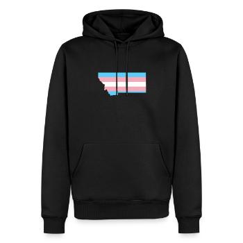 Trans Flag Montana LGBT Pride Support - Men’s Premium Organic Hoodie - black - Front - Nico (187cm)