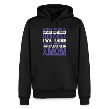 Ruban sur la violence domestique Violence domestique Maman - Sweat à capuche Premium bio Homme - noir - Devant - Nico (187cm)