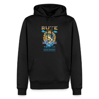 Rute Raus der Spass beginnt Angelrute Freunde - Männer Premium Bio Hoodie - Schwarz - Vorne - Nico (187cm)