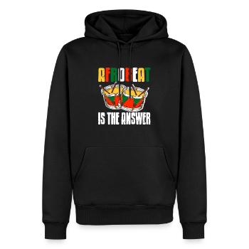 AFROBEAT Is The Answer Awesome Retro T-Shirt - Männer Premium Bio Hoodie - Schwarz - Vorne - Nico (187cm)