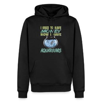 J’avais l’habitude d’avoir de l’argent maintenant j’ai Aquarium Retro - Sweat à capuche Premium bio Homme - noir - Devant - Nico (187cm)