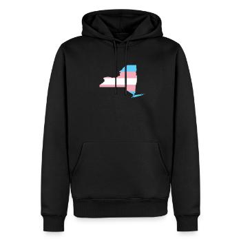 Trans Flag New York LGBT Pride Support - Men’s Premium Organic Hoodie - black - Front - Nico (187cm)
