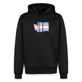 Trans Flag Washington LGBT Pride Support - Men’s Premium Organic Hoodie - black - Front - Nico (187cm)