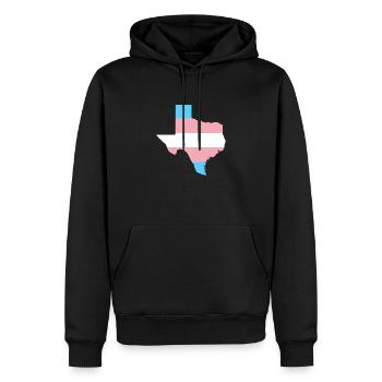 Trans Flag Texas LGBT Pride Support - Men’s Premium Organic Hoodie - black - Front - Nico (187cm)