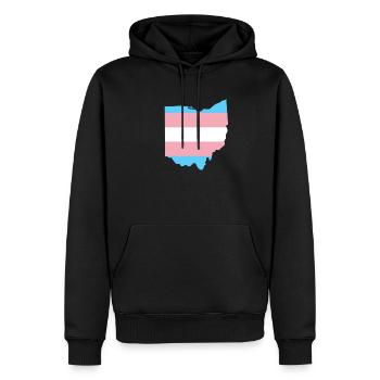 Trans Flag Ohio LGBT Pride Support - Men’s Premium Organic Hoodie - black - Front - Nico (187cm)
