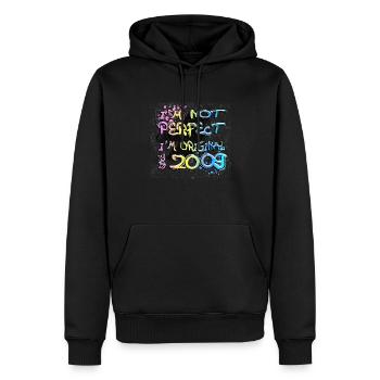 Je ne suis pas parfait, je suis original depuis 2009 Graffiti - Sweat à capuche Premium bio Homme - noir - Devant - Nico (187cm)