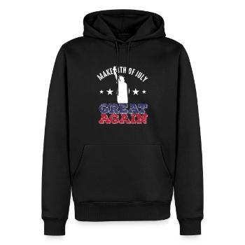 Make 4th Of July Great Again Retro Vintage - Männer Premium Bio Hoodie - Schwarz - Vorne - Nico (187cm)