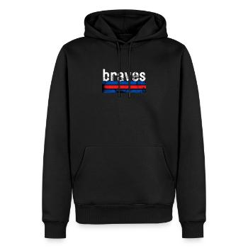 Vintage Braves Retro Three Stripe Weathered Sport - Sweat à capuche Premium bio Homme - noir - Devant - Nico (187cm)