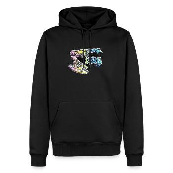 Génial depuis 1986. Kayak, kayakiste. Graffiti - Sweat à capuche Premium bio Homme - noir - Devant - Nico (187cm)