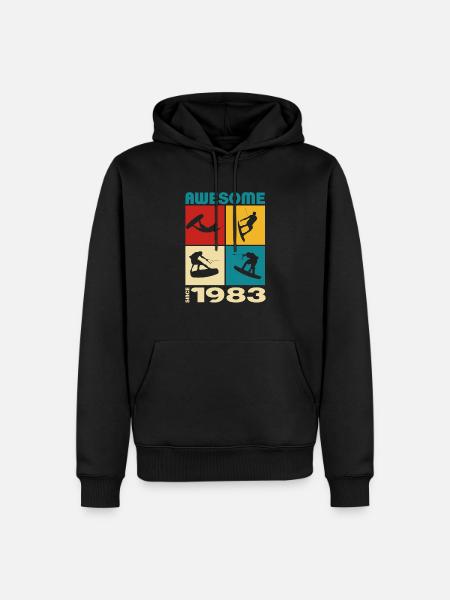 Awesome since 1983. Wakeboard Lifestyle - Men’s Premium Organic Hoodie - black