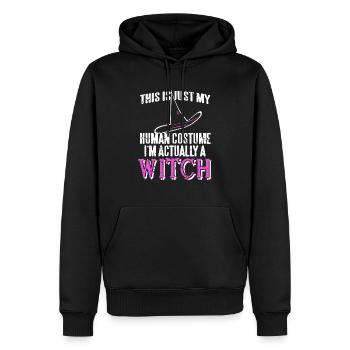 Funny Retro Halloween My Human Costume I'm A Witch - Männer Premium Bio Hoodie - Schwarz - Vorne - Nico (187cm)