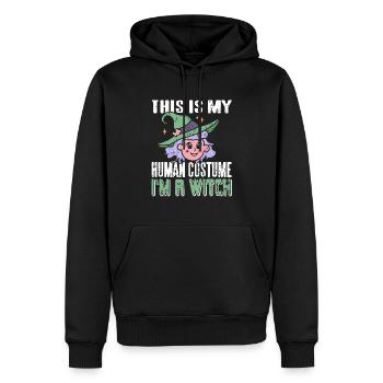 My Human Costume I'm A Witch Retro Halloween - Männer Premium Bio Hoodie - Schwarz - Vorne - Nico (187cm)
