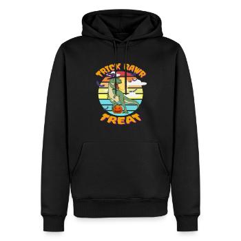 Trick Rawr Treat Retro Funny Halloween Witch T-Rex - Männer Premium Bio Hoodie - Schwarz - Vorne - Nico (187cm)