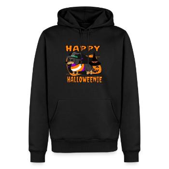 Happy Halloweenie Cute Funny Dog Lover Halloween - Männer Premium Bio Hoodie - Schwarz - Vorne - Nico (187cm)