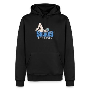 Schimmer Schwimmen Sharks Of The Pool - Männer Premium Bio Hoodie - Schwarz - Vorne - Nico (187cm)