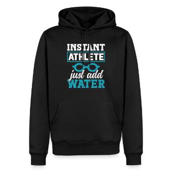 Nageur Natation Instant Athlete Just Water - Sweat à capuche Premium bio Homme - noir - Devant - Nico (187cm)