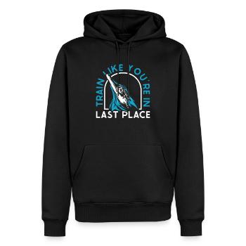 Schwimmen Train Like You're In Last Place - Männer Premium Bio Hoodie - Schwarz - Vorne - Nico (187cm)