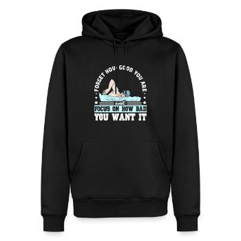 Nageur Natation Natation Dicton - Sweat à capuche Premium bio Homme - noir - Devant - Nico (187cm)