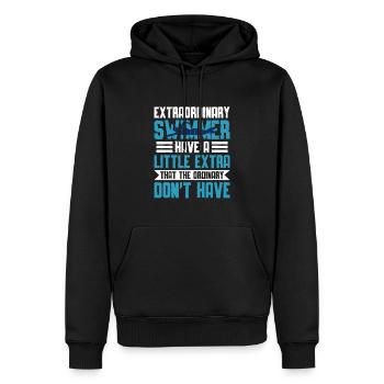Équipe de natation nageuse - Sweat à capuche Premium bio Homme - noir - Devant - Nico (187cm)