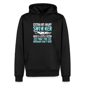 Équipe de natation nageuse - Sweat à capuche Premium bio Homme - noir - Devant - Nico (187cm)