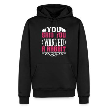 Du sagtest, du wolltest ein Kaninchen - Männer Premium Bio Hoodie - Schwarz - Vorne - Nico (187cm)