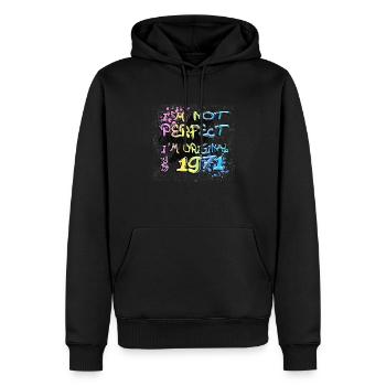 Je ne suis pas parfait, je suis original depuis 1971 Graffiti - Sweat à capuche Premium bio Homme - noir - Devant - Nico (187cm)