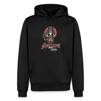 Génial depuis 1988 Vintage Anniversaire Rétro - Sweat à capuche Premium bio Homme - noir - Devant - Nico (187cm)