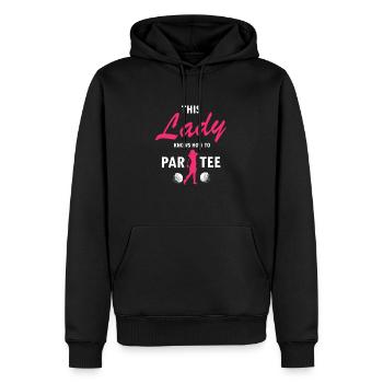 Cette dame sait comment PAR TEE Retro Funny Golfer - Sweat à capuche Premium bio Homme - noir - Devant - Nico (187cm)