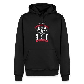 Ne sous-estimez jamais le pouvoir du joueur de golf DAD - Sweat à capuche Premium bio Homme - noir - Devant - Nico (187cm)